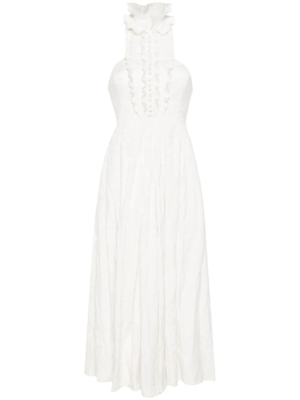 

Платье миди без рукавов с оборками Philosophy Di Lorenzo Serafini, нейтральный