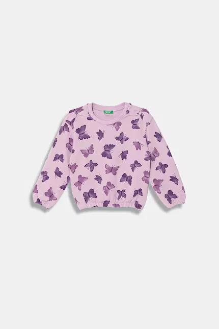 Худи детское из хлопка United Colors of Benetton, фиолетовый