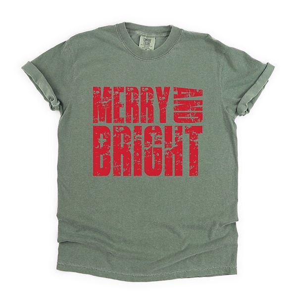 

Футболка с принтом Merry and bright block distressed Simply Sage Market, Moss, Зеленый, Футболка с принтом Merry and bright block distressed Simply Sage Market, Moss