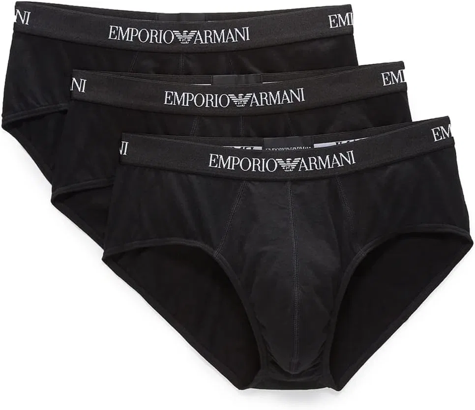 Трусы хлопковые Emporio Armani, черный