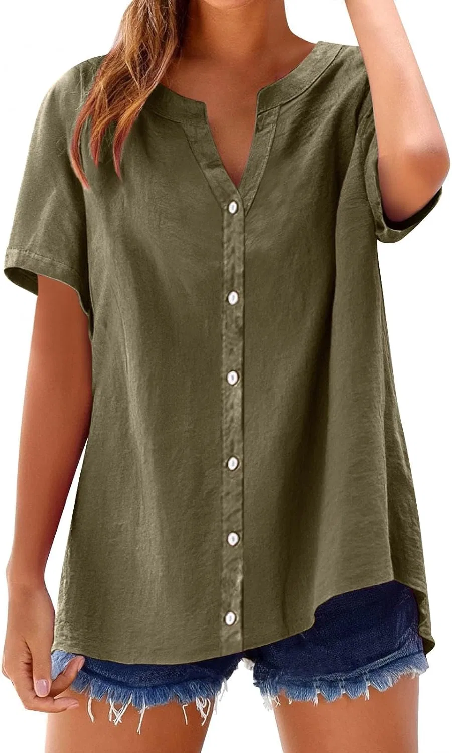 Блуза свободного кроя Loose Button Shirt Top, AG