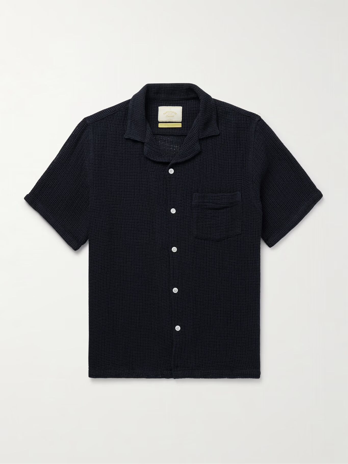 

Рубашка из хлопка с воротником-стойкой Salva PORTUGUESE FLANNEL, темно-синий