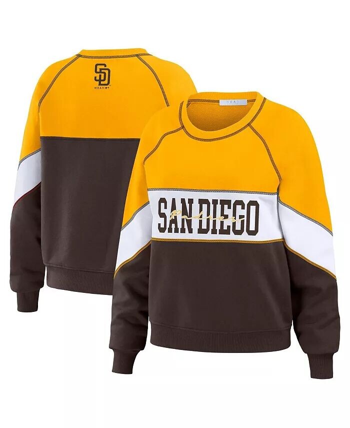 

Женский золотисто-коричневый пуловер San Diego Padres с круглым вырезом Wear By Erin Andrews, мультиколор