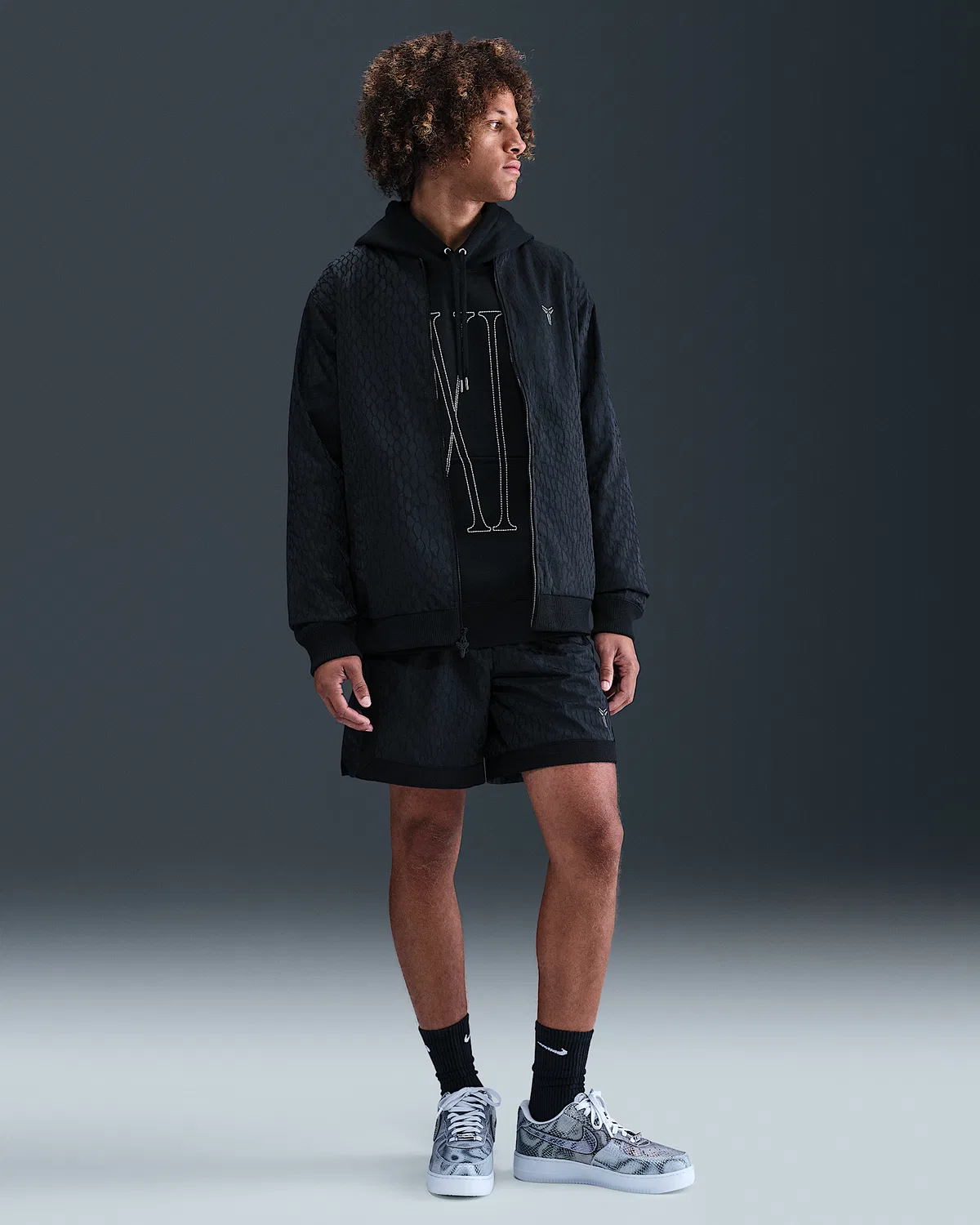 Nike Kobe баскетбольная куртка-бомбер, Black/Medium Ash — фото 4