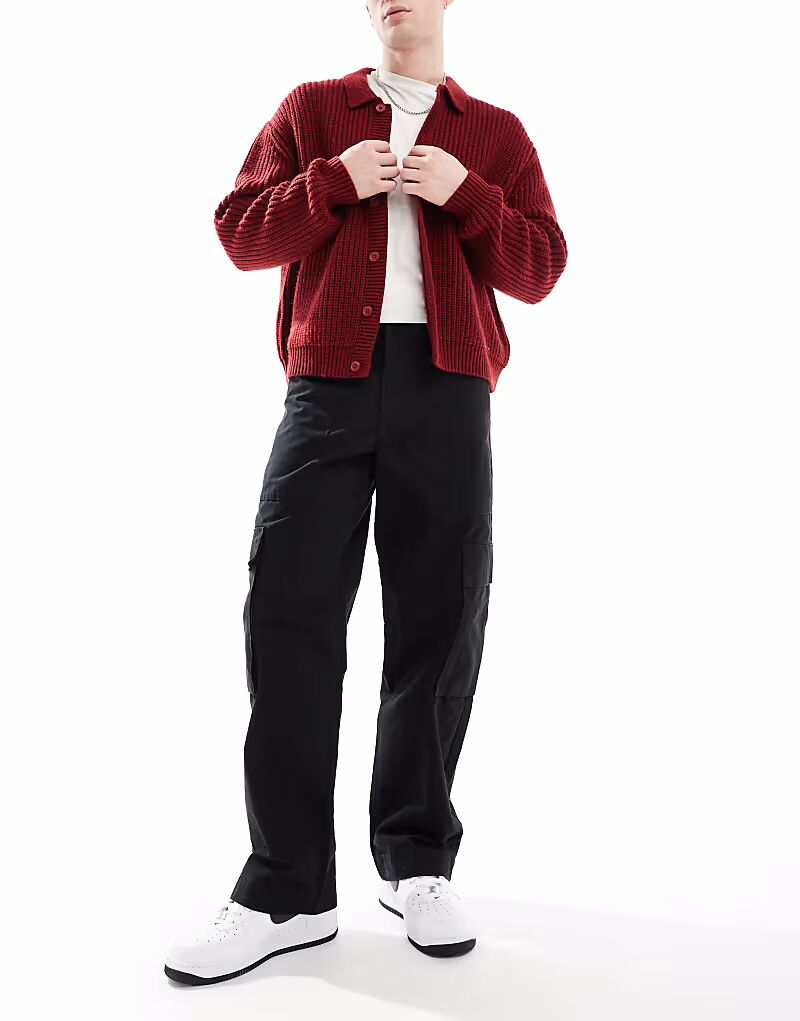 

Jack & Jones свободные рабочие карго в черном цвете