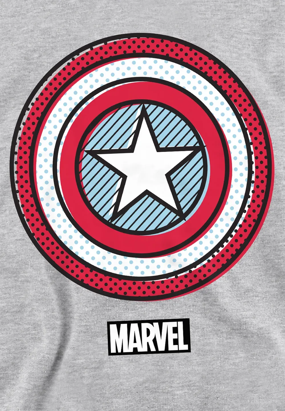 Детская худи Marvel Captain America с щитом, серый — фото 2