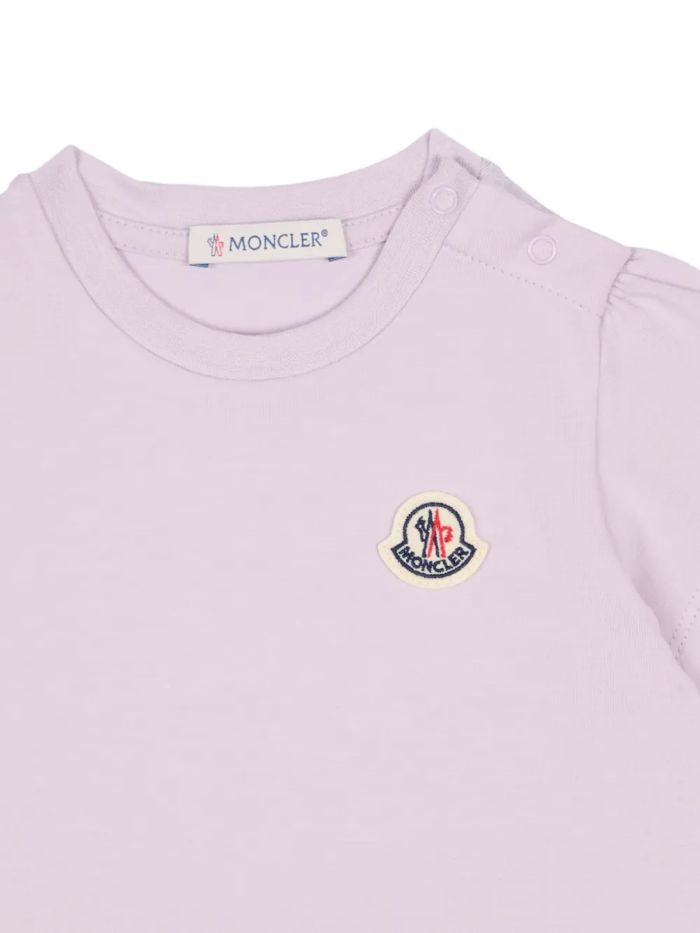 Платье с короткими рукавами и логотипом Moncler Enfant, фиолетовый — фото 3