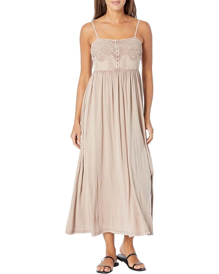 

Платье Lucky Brand Lace Button Front Midi, цвет Fawn