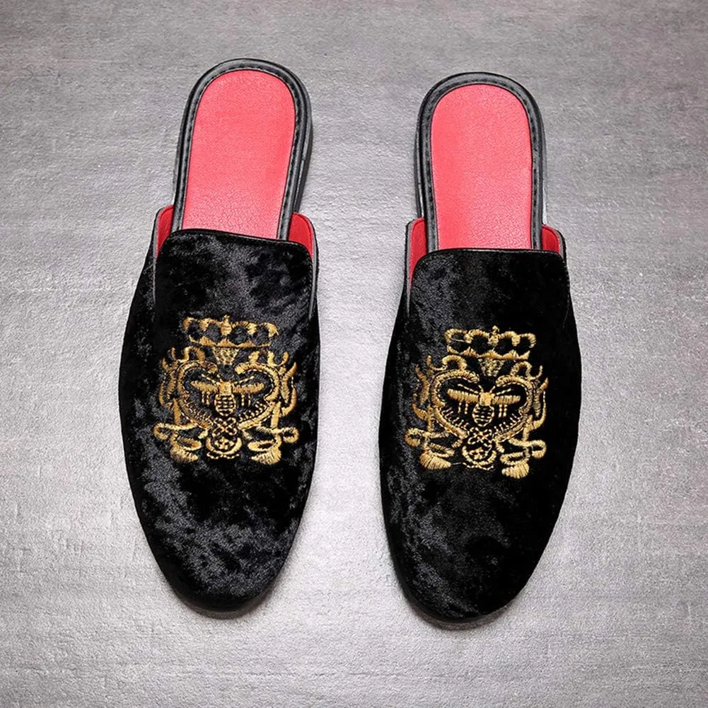 Тапочки мужские кожаные FLQL Scuff Slippers, черный — фото 4