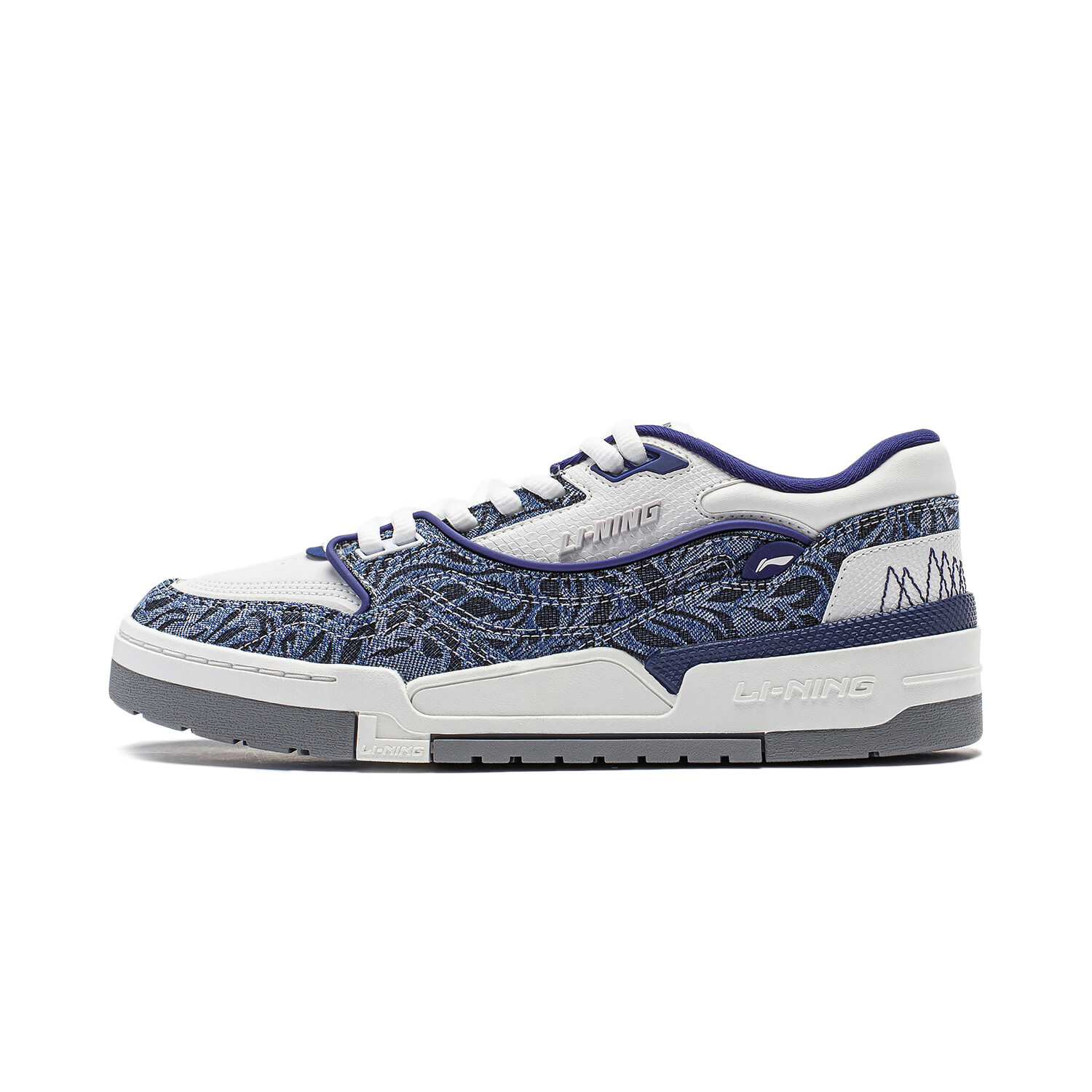 Кроссовки LINING 001 BTC Skateboarding Shoes Men Low-top Navy Blue/champagne White, синий