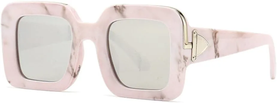 

MUTYNE Модные солнцезащитные очки класса люкс квадратной формы для женщин и мужчин, винтажные солнцезащитные очки в крупной оправе, в тренде, Pink Silver