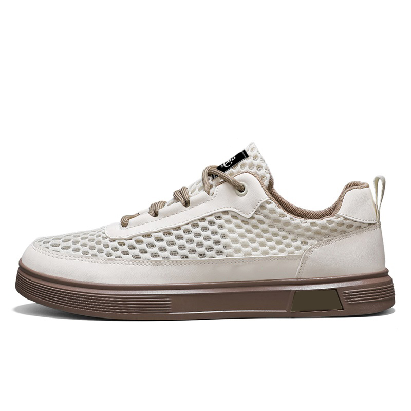 

Jinho Мужские низкие скейтерские кеды бежевые, цвет Beige