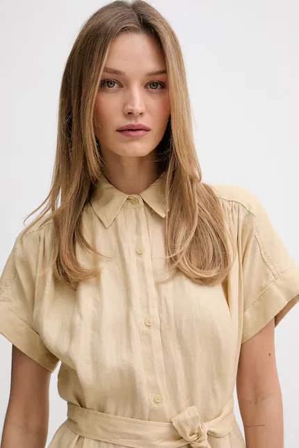 Платье летнее с абстрактным узором Tommy Hilfiger, бежевый — фото 4