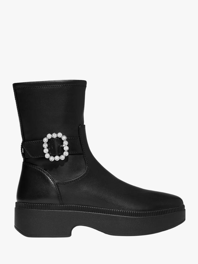 F-Luma короткие ботинки из кожи с кристальной пряжкой FitFlop, Black