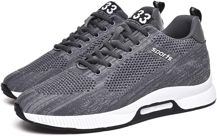 

Мужские кроссовки ELSHTIDE с шнуровкой, модные, невидимые для увеличения роста, 6 см, легкие повседневные кроссовки для бега, серый