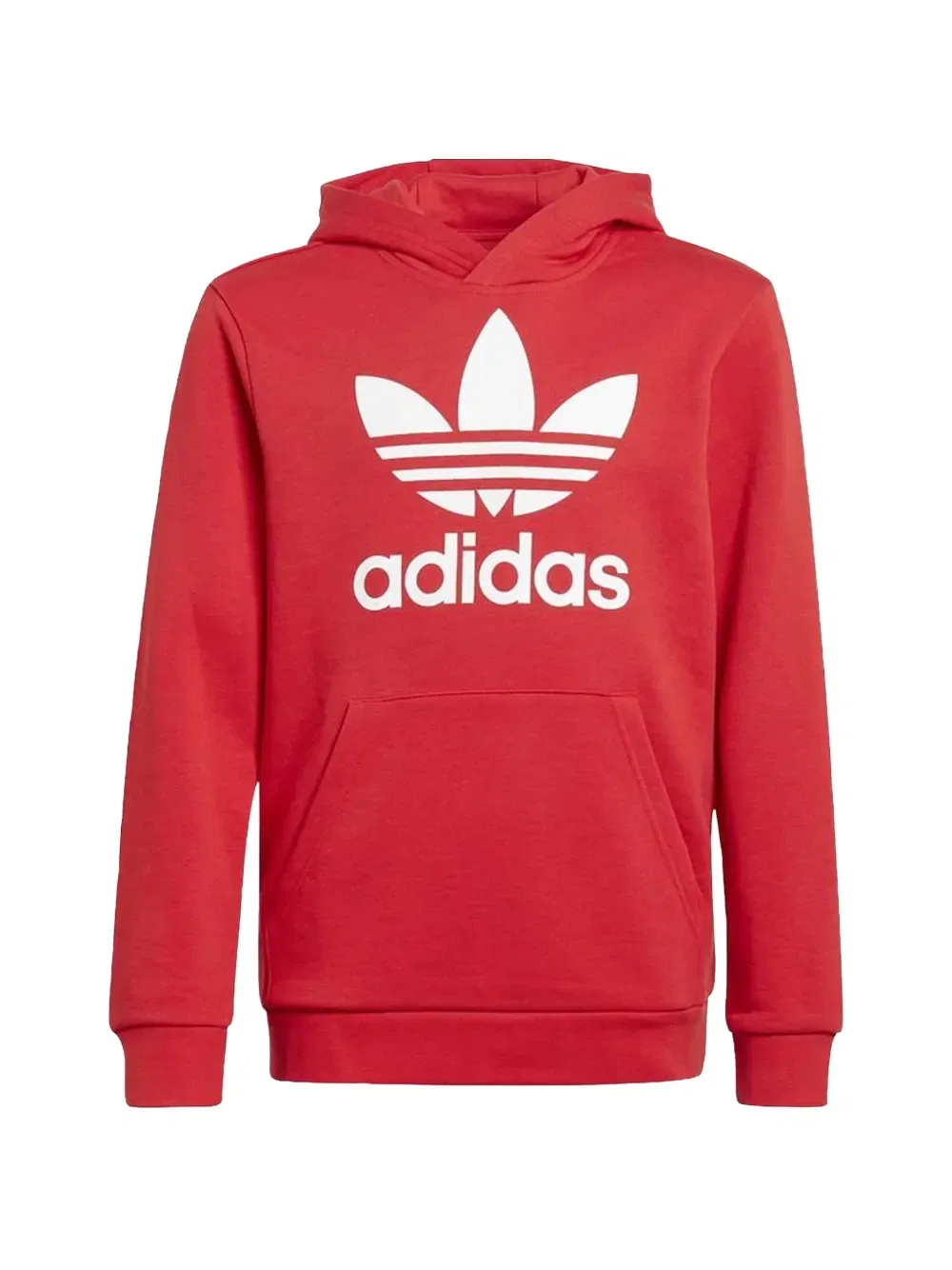 Толстовка с капюшоном и карманом-кенгуру в виде трилистника Adidas Kids, красный