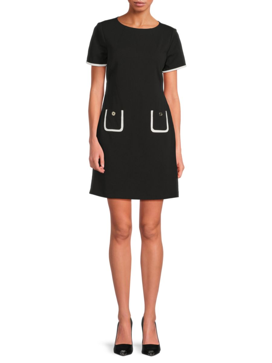 

Мини-платье-футболка с контрастной отделкой Tommy Hilfiger, цвет Black Ivory