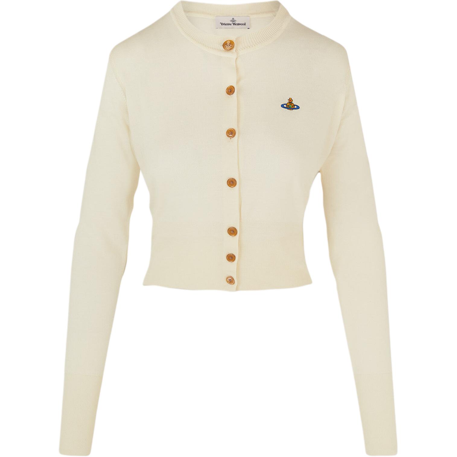 

Кардиган с вышитым логотипом укороченный Vivienne Westwood, кремовый