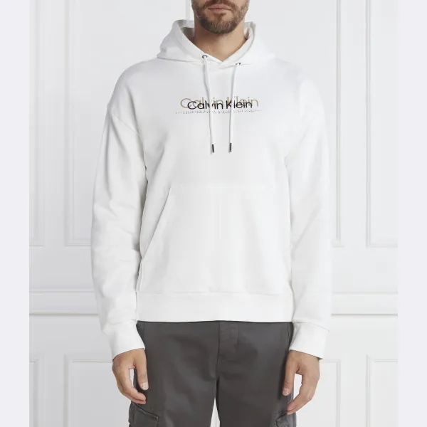 

Толстовка обычного кроя с логотипом из двойного флока Calvin Klein, белый