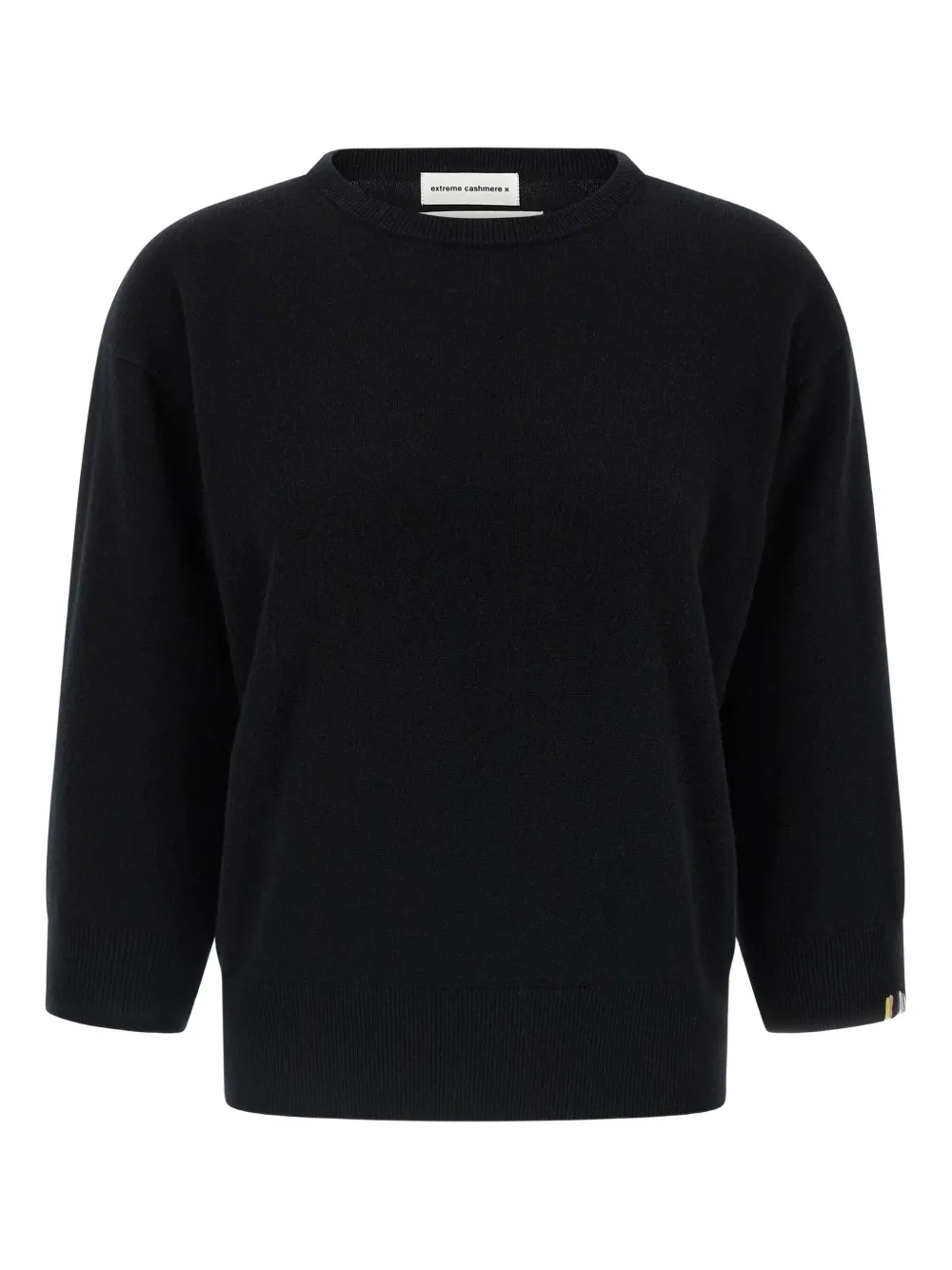 

Свитер с манжетами на рукавах и круглым вырезом extreme cashmere, черный