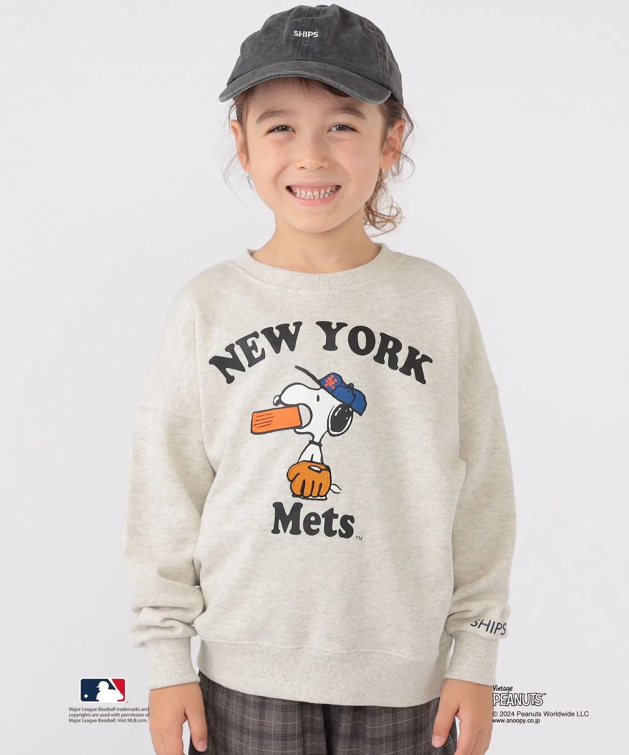Свитшот Snoopy × MLB SHIPS KIDS 100-125 см слоновая кость — фото 2