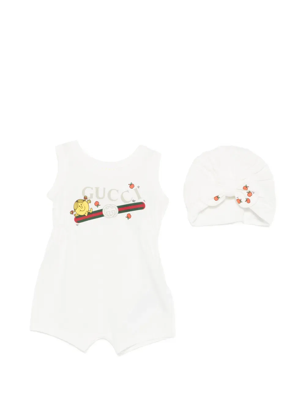 Комплект из шорт и шапки с логотипом Gucci Kids, белый