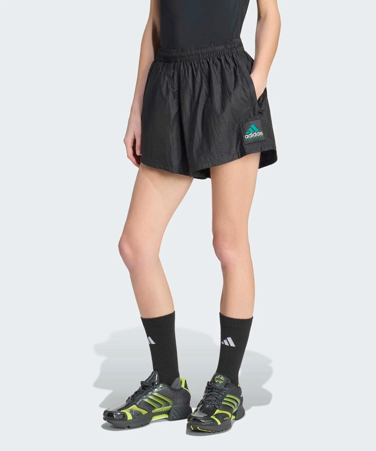 Женские шорты adidas EQT из нейлона чёрные