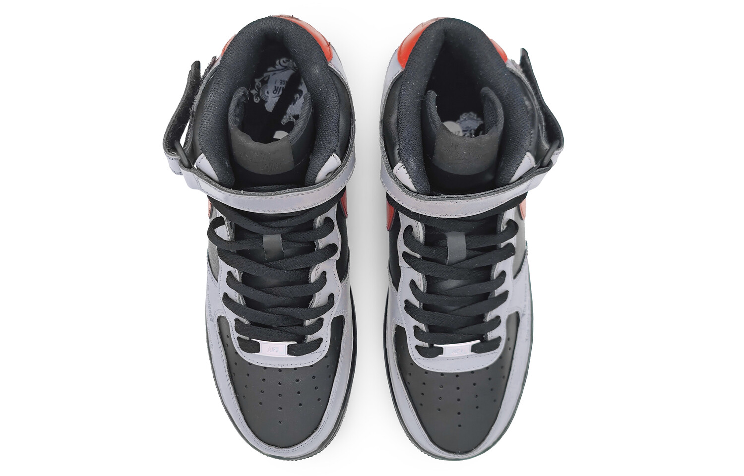

Кроссовки Nike Air Force 1 Skateboard Shoes Men Mid-Top Black Red