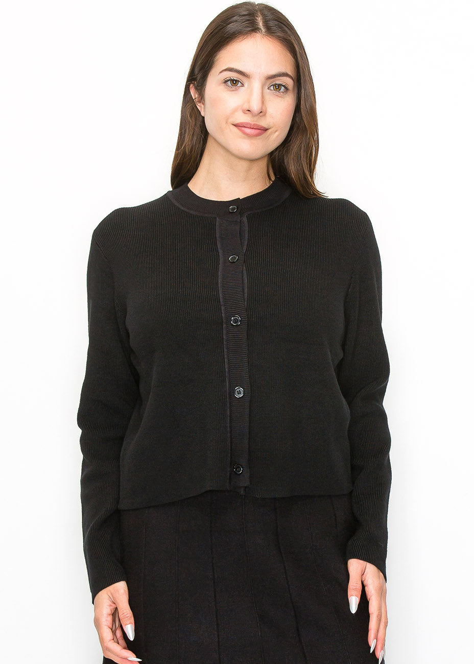 

Кардиган в рубчик Simple Elegance Yal New York, черный