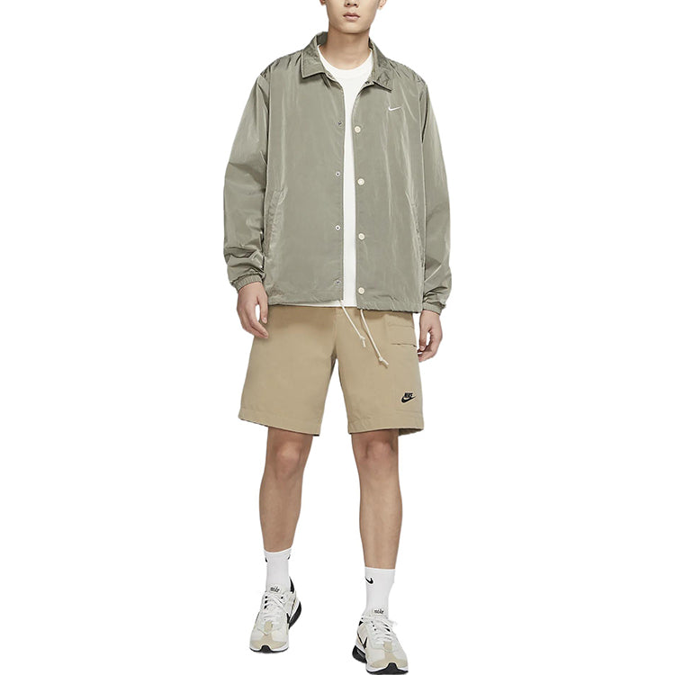 Куртка Men's Nike Solid Color Buckle Lapel Jacket Autumn Rattan Color DQ5006-206 — фото 3