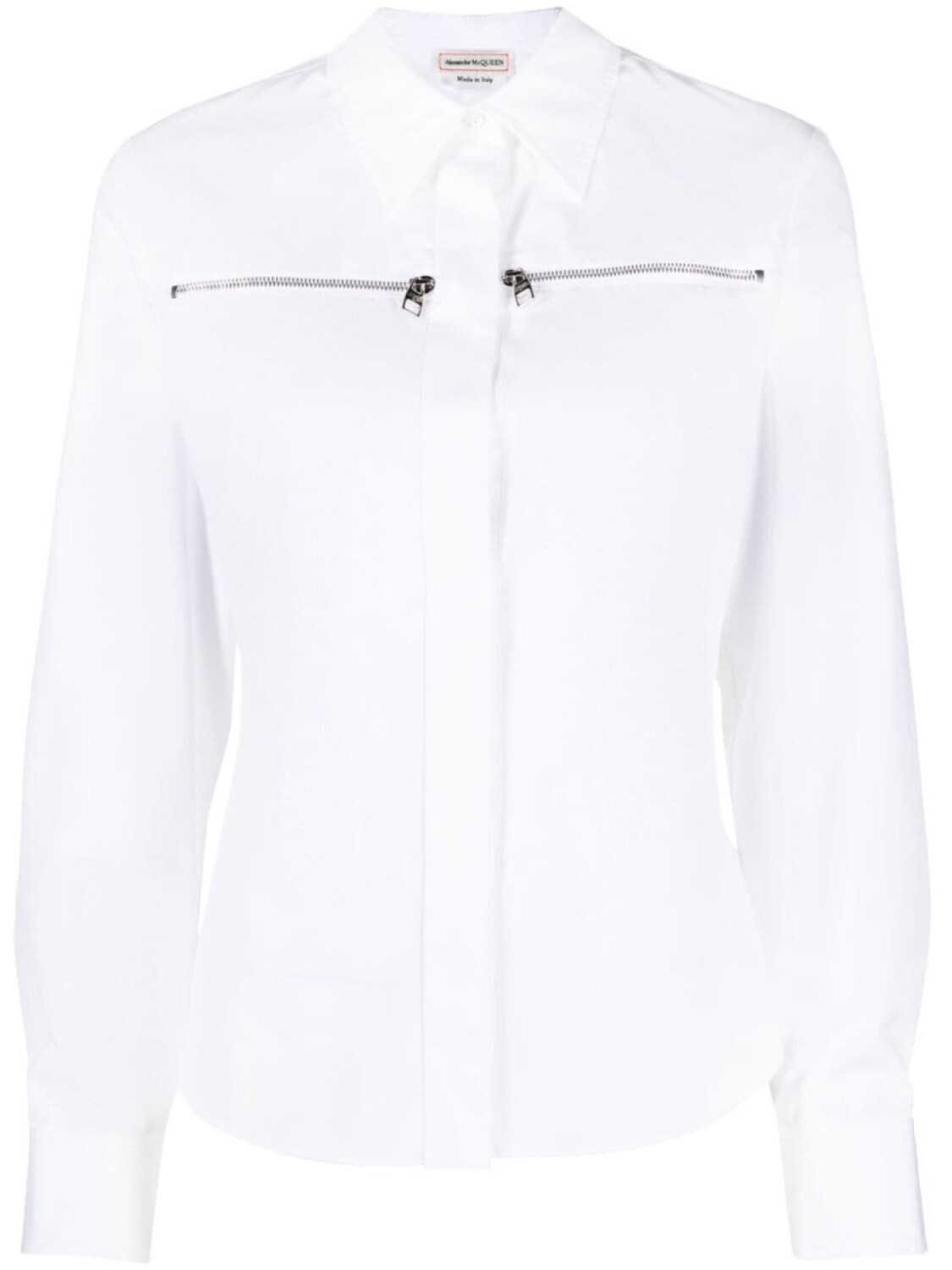 

Alexander McQueen рубашка с длинными рукавами и молниями, белый