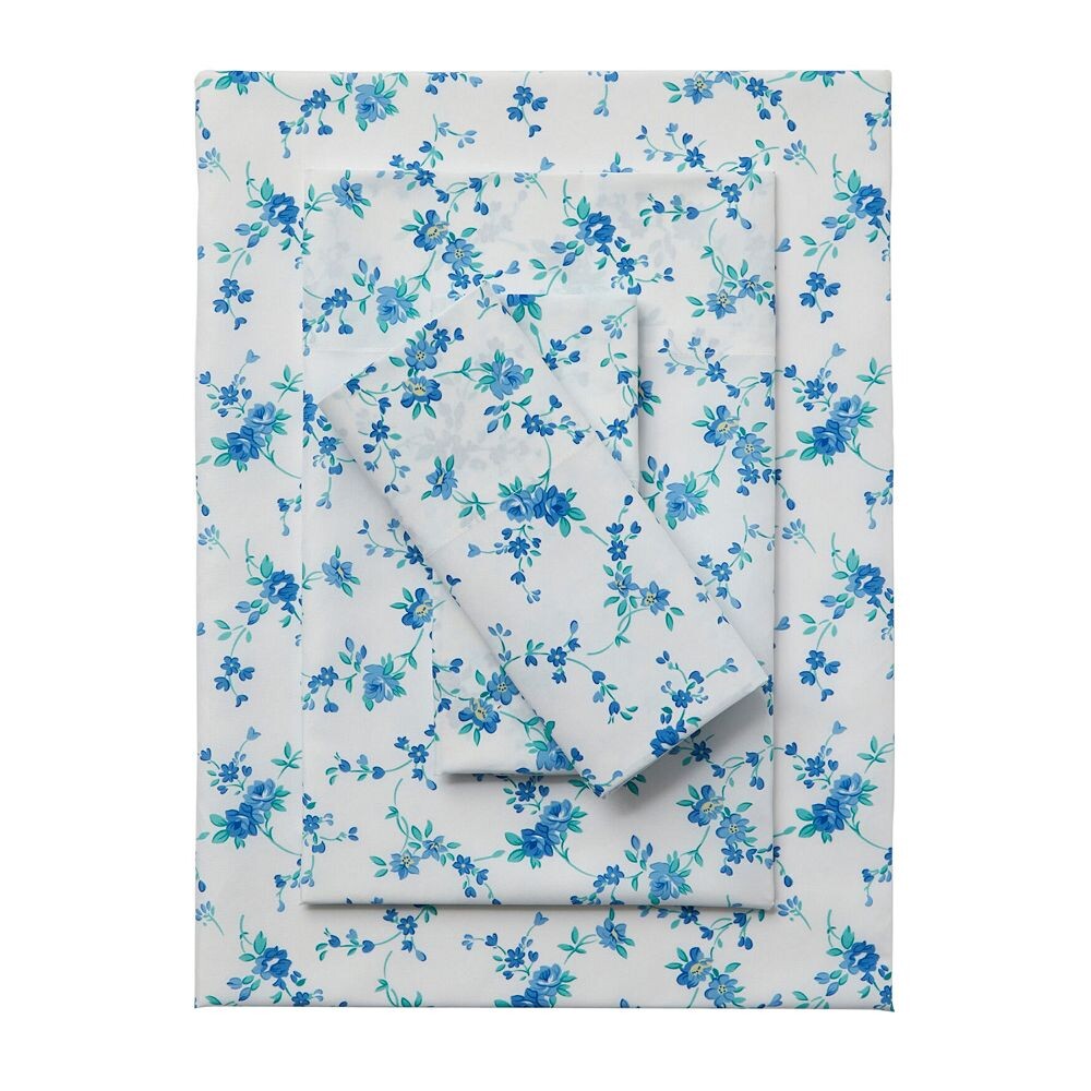 

Комплект простыней с цветочным принтом Brylanehome BrylaneHome, цвет Blue Floral