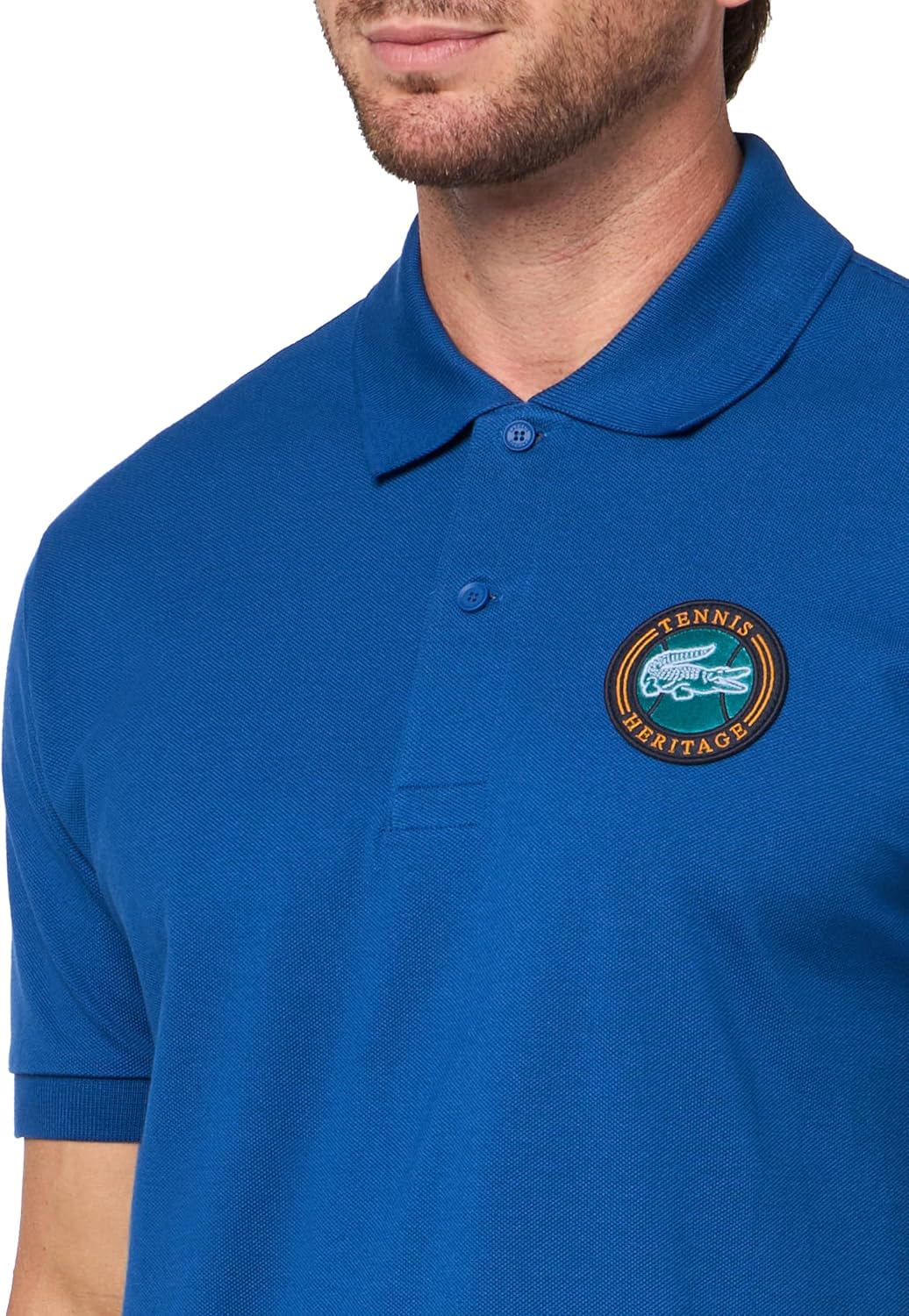 Футболка поло Lacoste, мужская, классическая, с мини-пике и бейджем, France Blue — фото 3