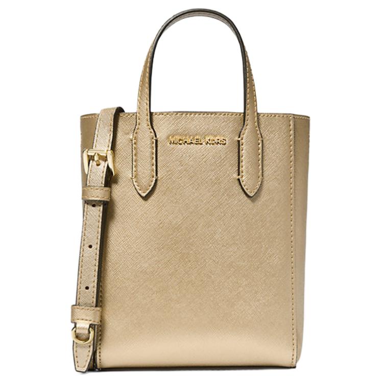 

MICHAEL KORS Сумка-шоппер из лакированного полотна Сумка для покупок Сумка через плечо Кроссбоди Миниатюрная женская сумка золотистого цвета