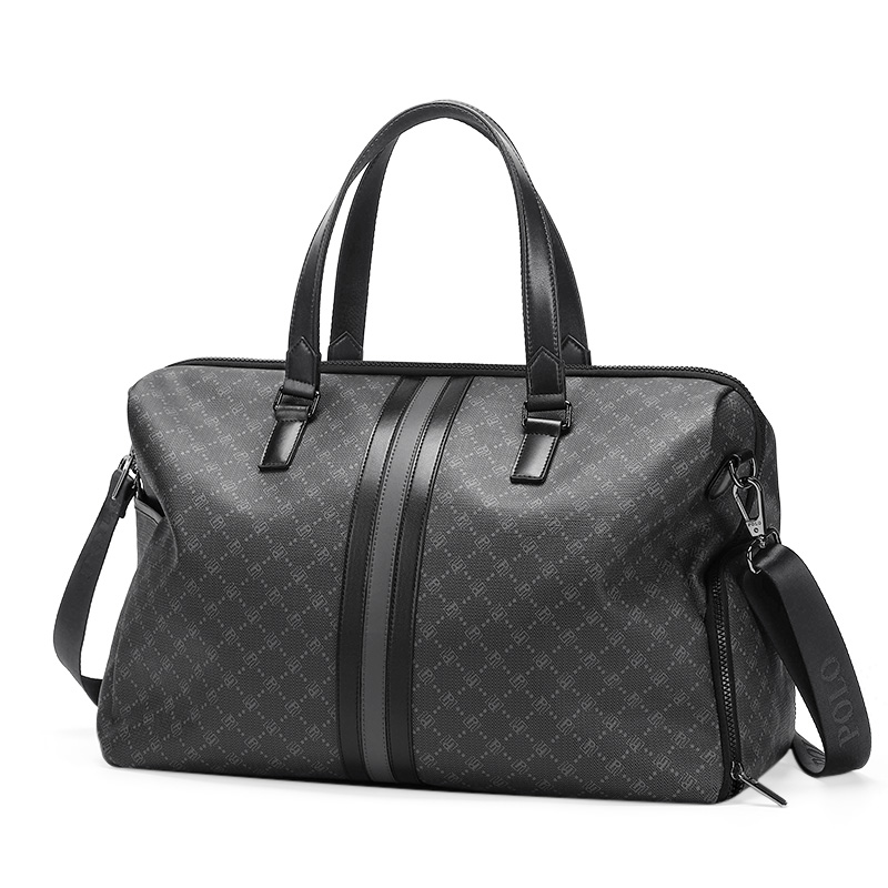 

Синтетическая кожа ПВХ Наплечная сумка через плечо Мужская дорожная сумка 28 литров Мужская разноцветная POLO, черный