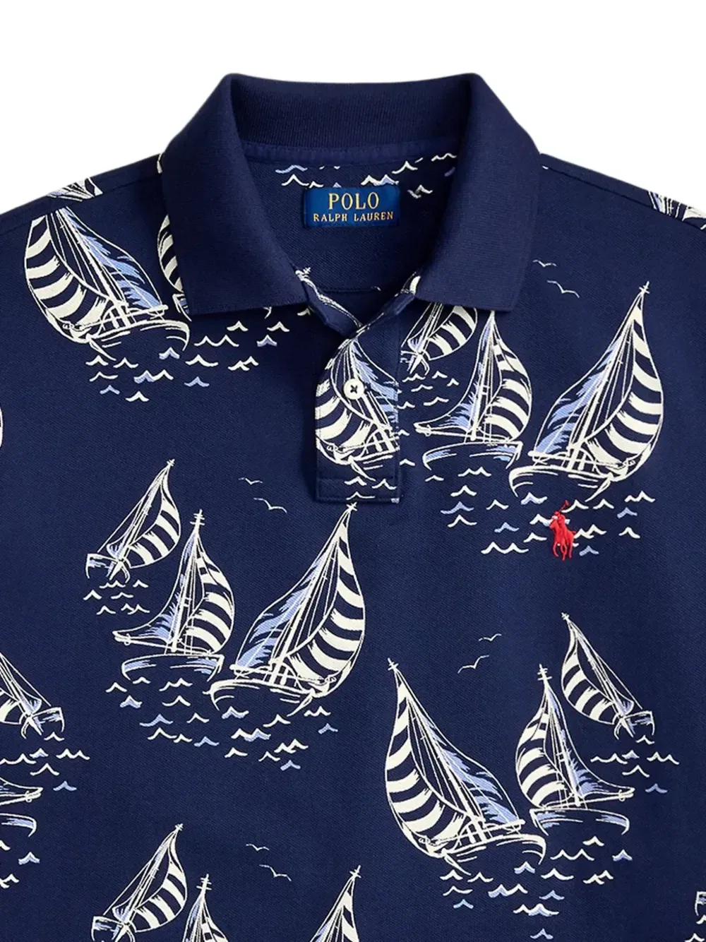 Рубашка-поло с принтом парусника POLO RALPH LAUREN, синий — фото 2