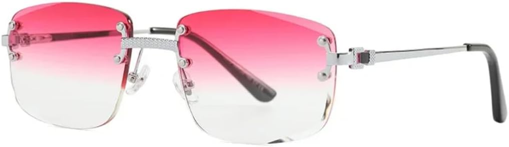 

Солнцезащитные очки с защитой от УФ-излучения UV400 | Безободковая металлическая оправа, градиентный синий цвет | для женщин и мужчин, для занятий спортом на открытом воздухе и вождения DSVIGF, 08