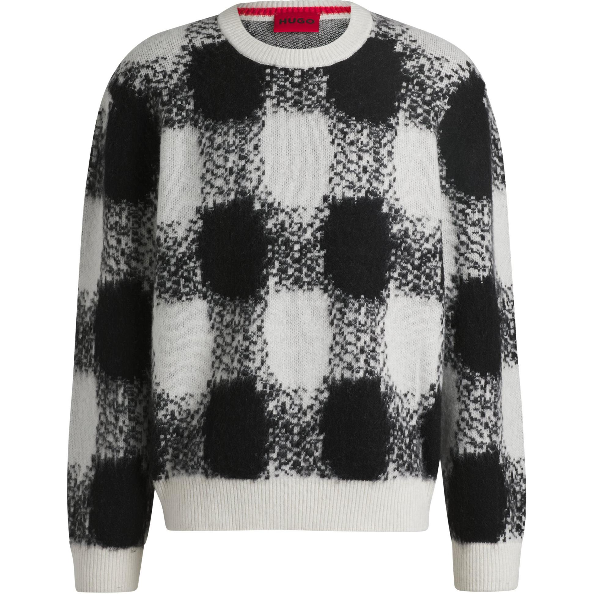 

Хьюго свитер из жаккарда в клетку HUGO BOSS, белый