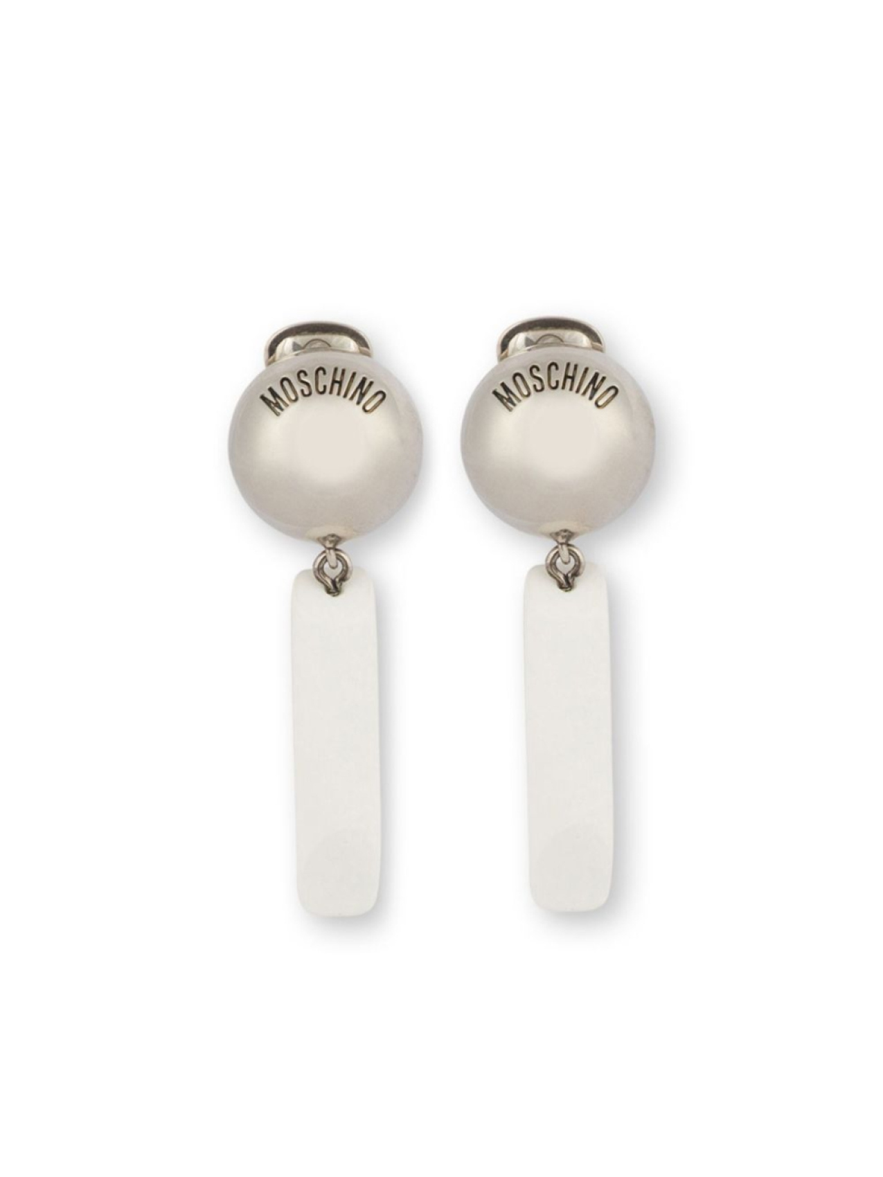 

Moschino серьги-клипсы с подвесками, белый