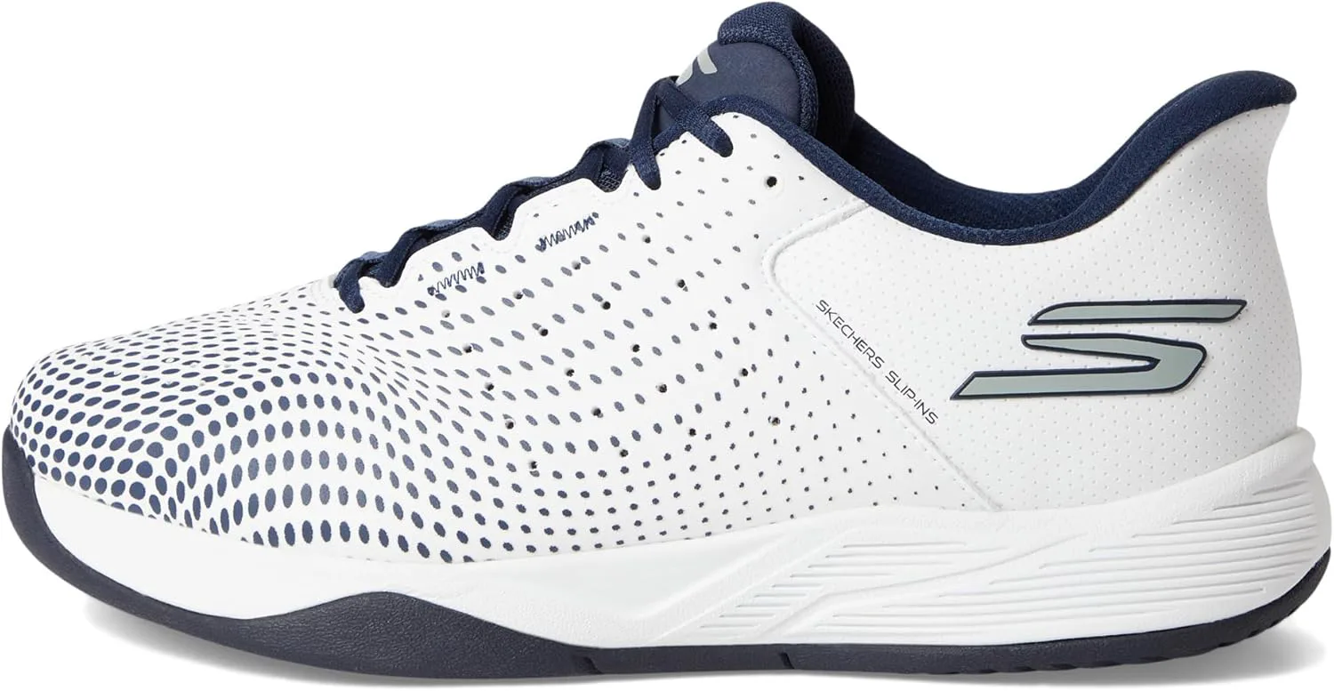 Мужские кроссовки Skechers Viper Court Reload с легким надеванием без рук, белый/синий — фото 3