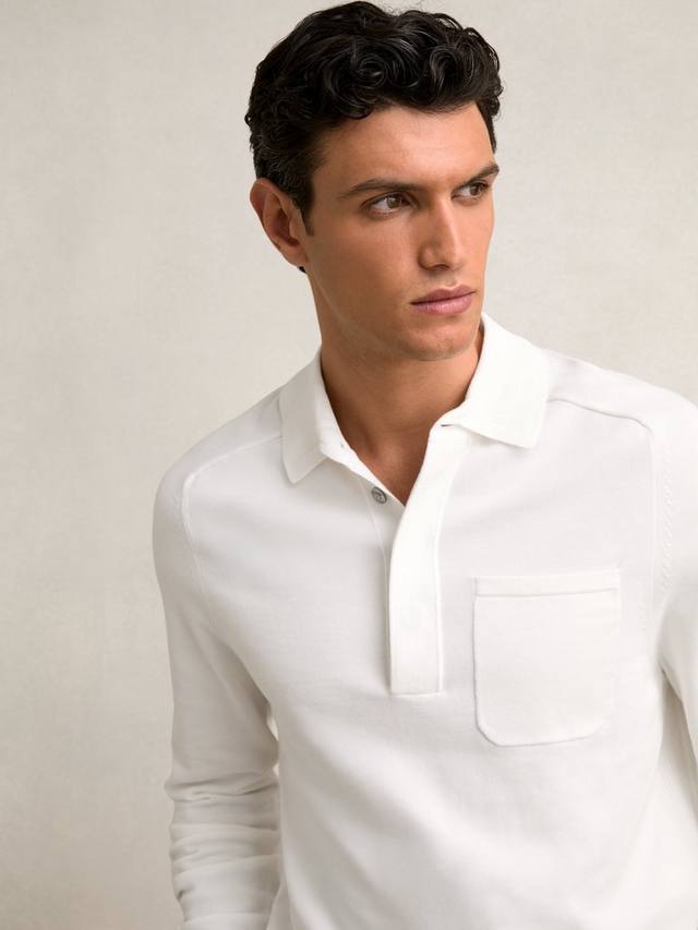 

Клинтон поло с длинным рукавом Reiss, White