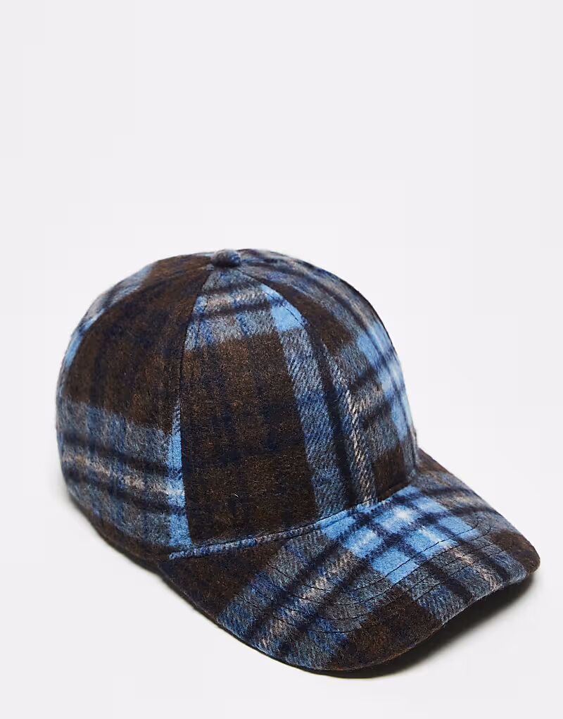 

Кепка унисекс в сине-черную клетку Reclaimed Vintage