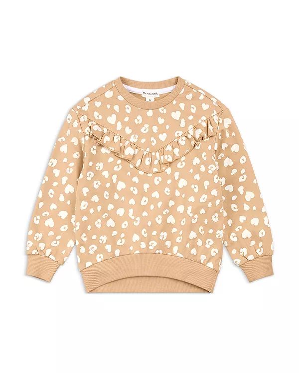 

Детская толстовка с принтом гепарда на засахаренном имбирном фоне. Miles The Label, бежевый