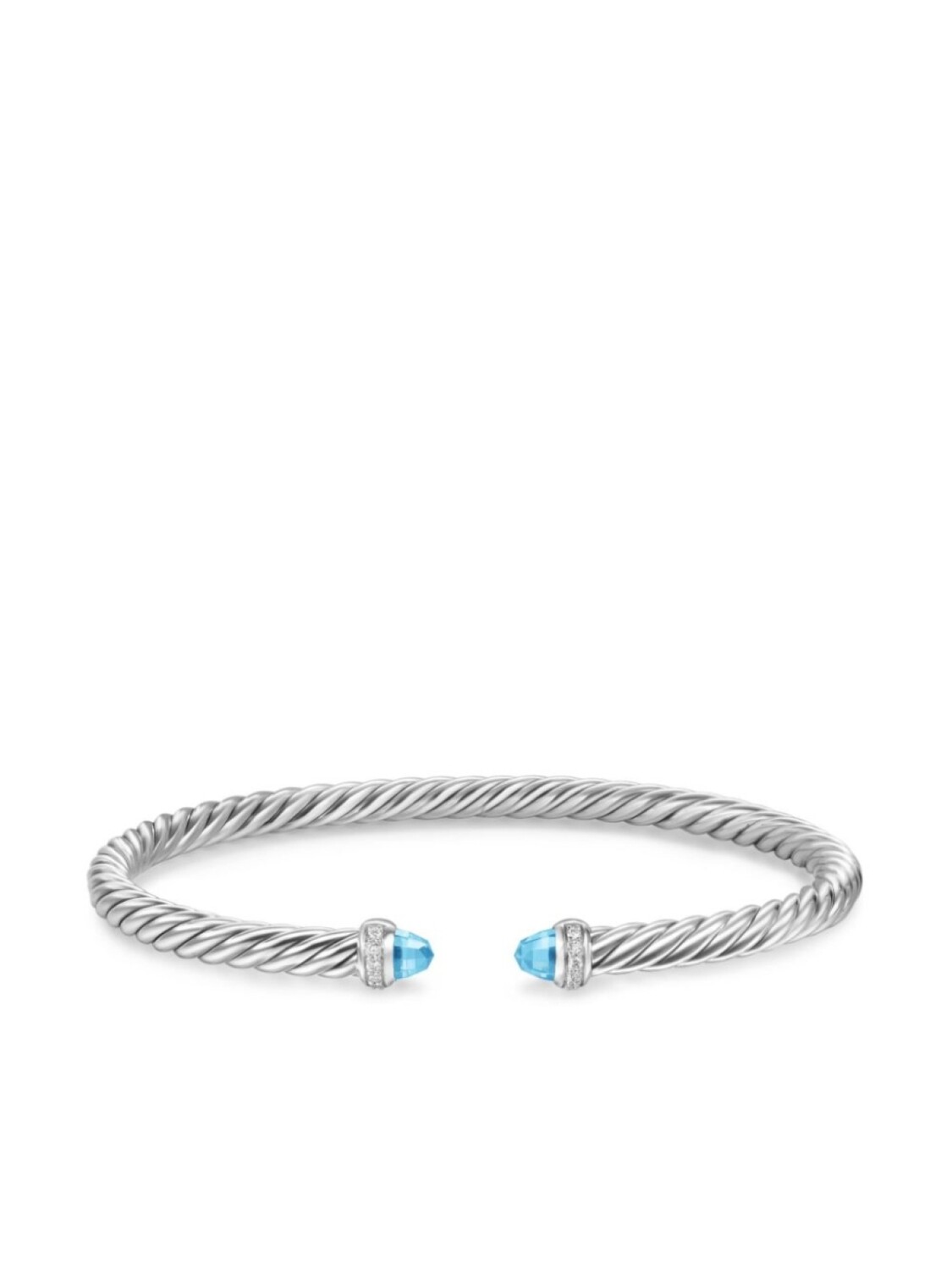 

Браслет Cablespira из стерлингового серебра с топазом и бриллиантами David Yurman, серебряный