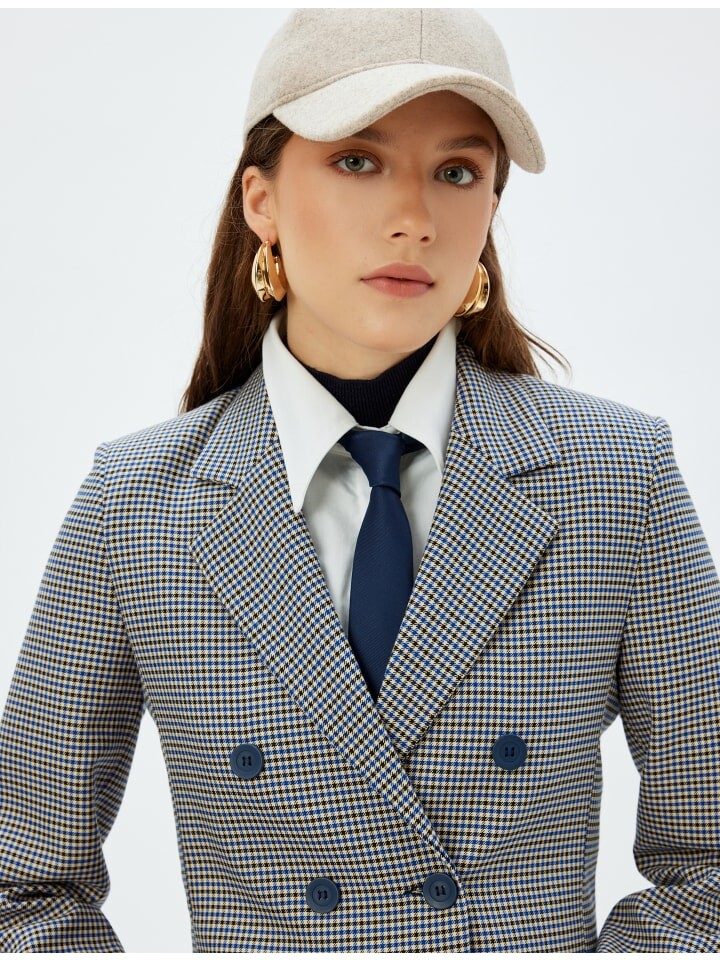 

Блейзер KOTON Blazer, цвет Blau Karomuster
