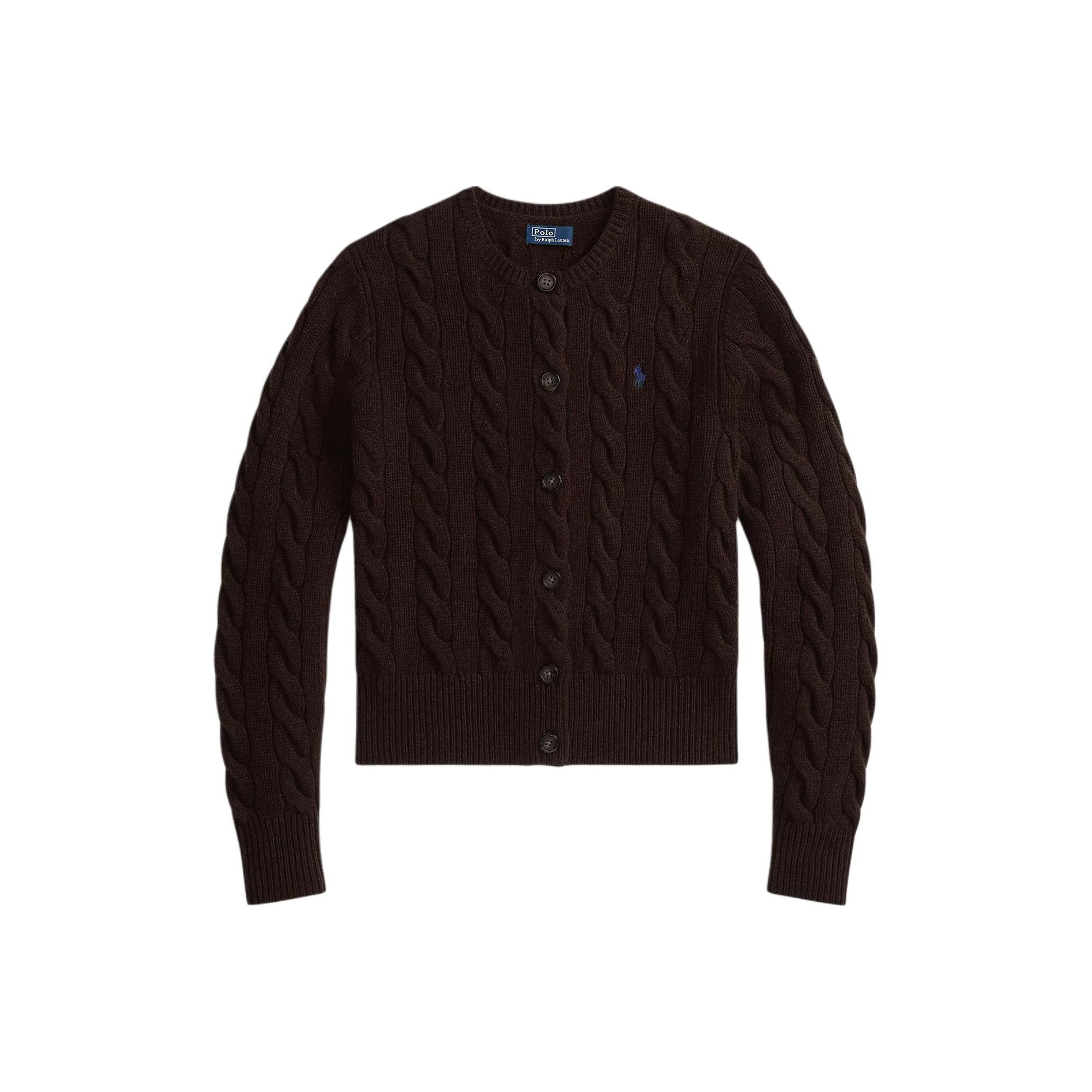 

Кардиган с кабельной вязкой на пуговицах Polo Ralph Lauren, коричневый