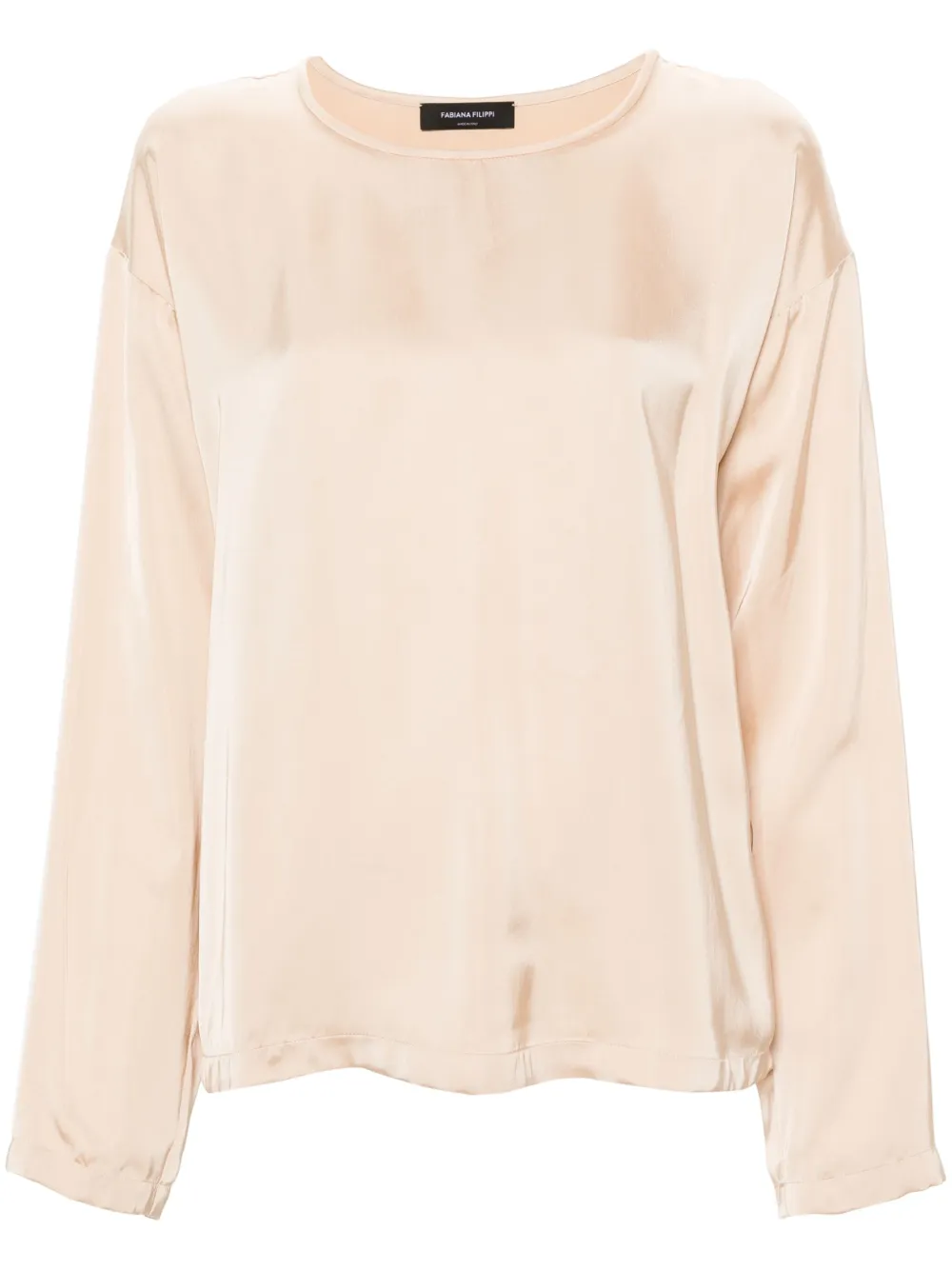 

Атласная блузка из шелка Fabiana Filippi, нейтральный