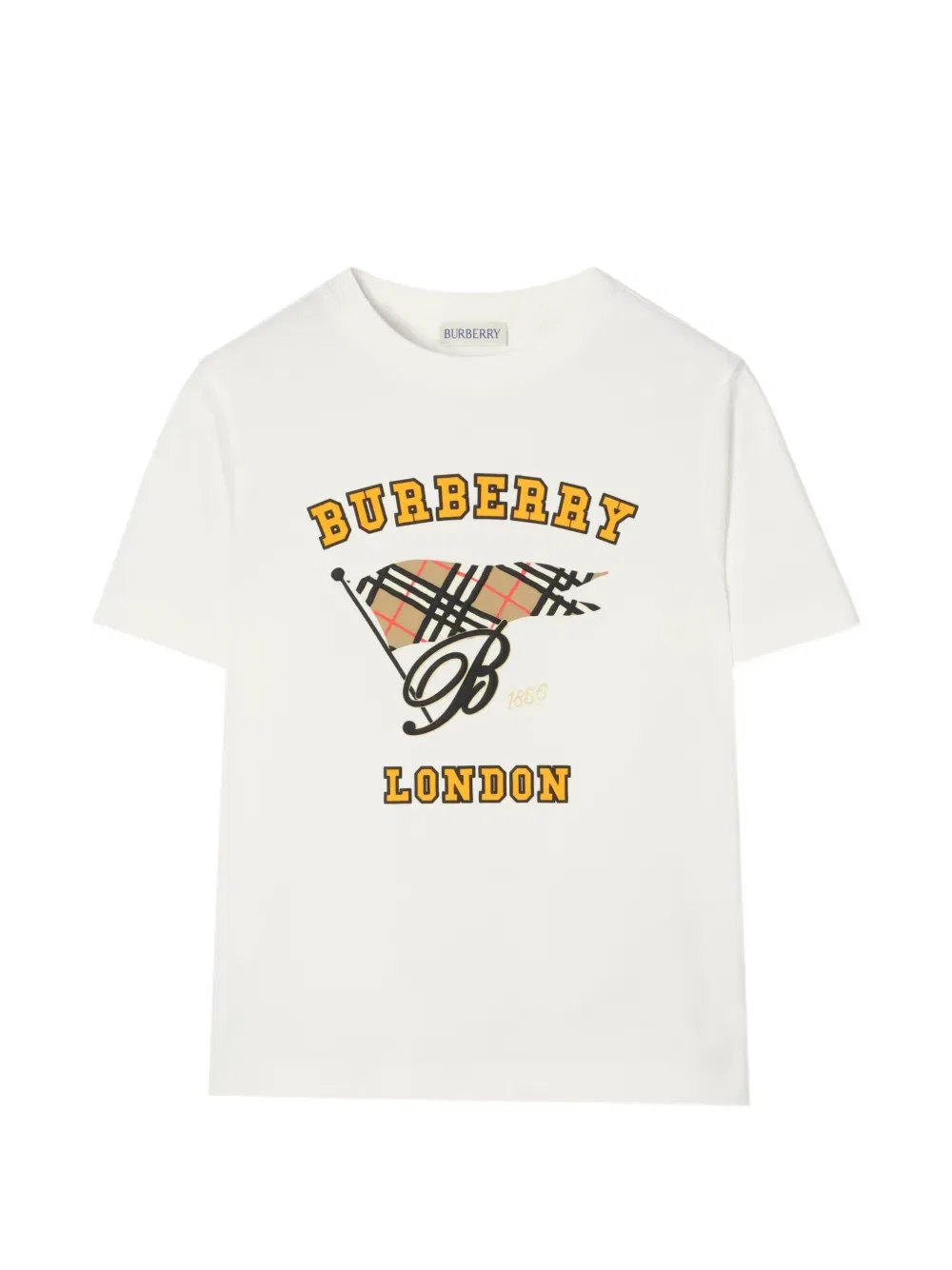 Хлопковая футболка с флагом Burberry Kids, белый