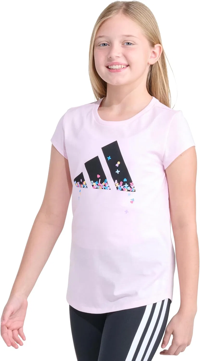 Футболка с логотипом adidas, Medium Pink — фото 4