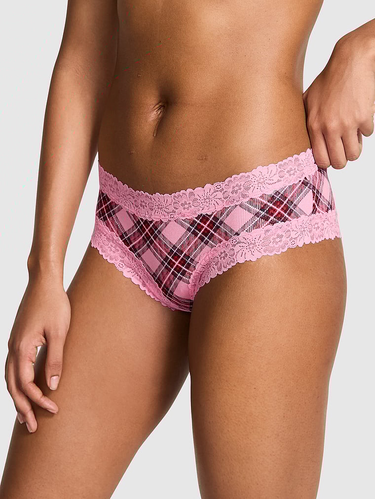 

Кружевные трусики Wink с дерзкой отделкой Pink, lace trim pink lollipop plaid print